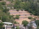 Petit pan de terrasses entretenues au milieu des friches  Meyrueis