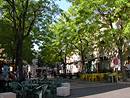 Placette, ombrage et cafs : espace public de charme  Ispagnac