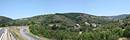 Les flancs sud du massif du Bougs, vus depuis le col de Jalcreste : landes et forts.