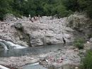 Baigneurs sur le Tarn, en amont du Pont-de-Montvert