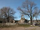 Le hameau de Puylaurent, avec son glise flanque de ses beaux frnes