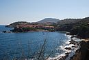 Urbanisation non matrise envahissant le cap, la baie, le col et la crte ; ici la Punta dels Reguers entre Port-Vendres et Collioure