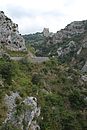 Les gorges de Sant-Jaume surplombes par les ruines du chteau Saint-Pierre  La Vilasse