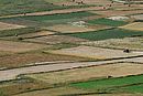 La mosaque de parcelles de la plaine des Angles avec les prairies de fauche et les champs de pomme de terre