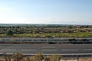 L'autoroute A9 en situation de balcon au-dessus de la plaine du Roussillon