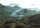 Les paysages naturels d'altitude : les étangs de Soubiran, de Trébens et du Casteilla vus depuis le sommet du Carlit